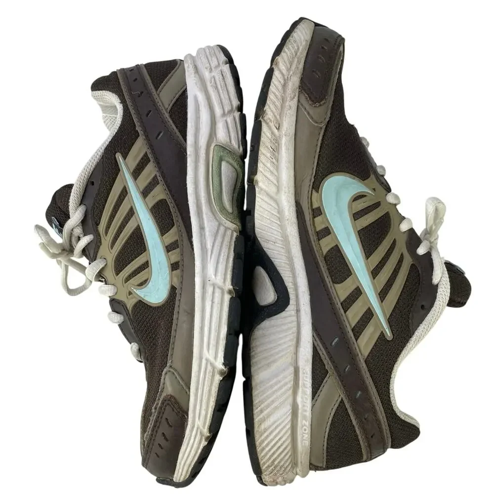 Nike Women Dart 8 Running Jogging Gym Cushioned Lace Up Shoe Brown Tan Blue S 8